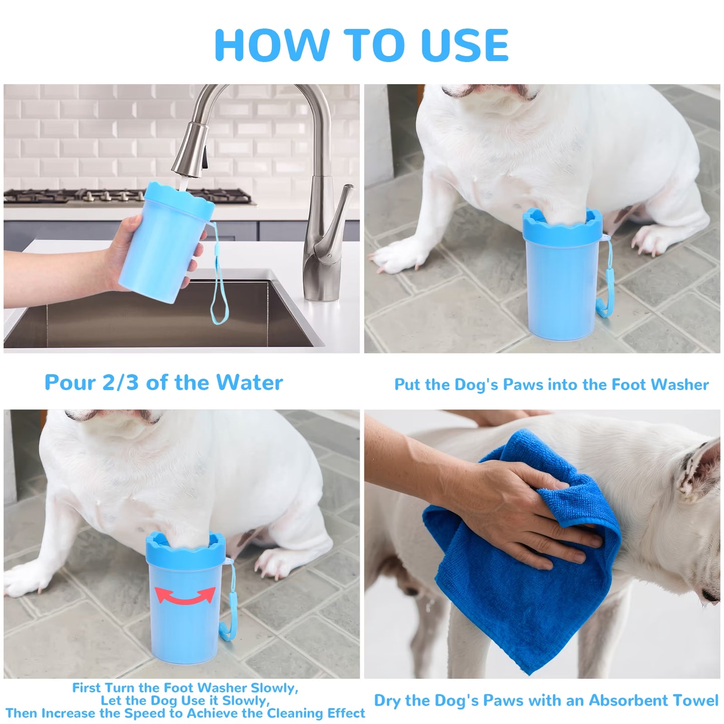 Dog Paw Cleaner Cup, Portable Paw Washer for Dogs and Pets, Meduim &Small Size
