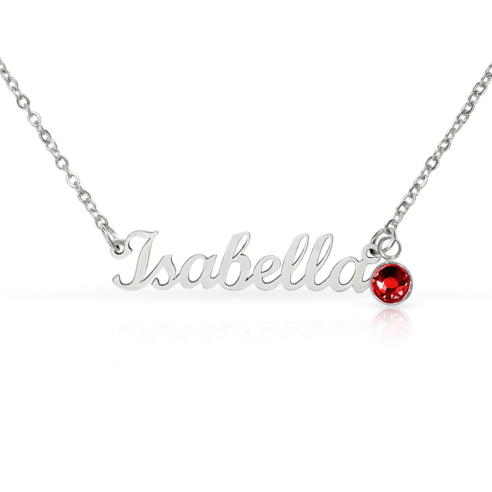 Custom Name Necklace with Birthstone — Personalized Gift