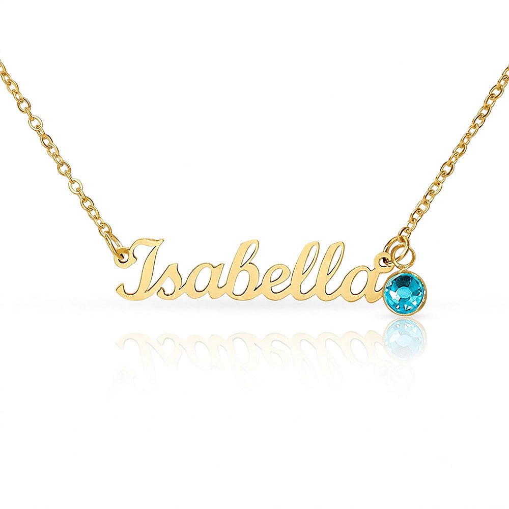 Custom Name Necklace with Birthstone — Personalized Gift